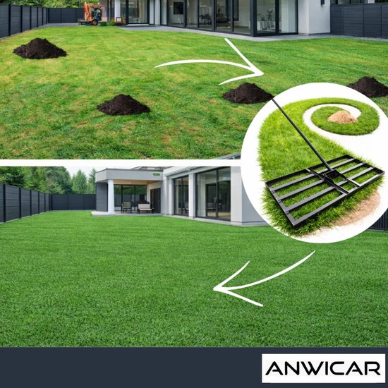 Anwicar Tuinnivellering 120x30cm -Verticuteerhark - Gazon Nivellering Hark van Merkloos	 — afbeelding 4