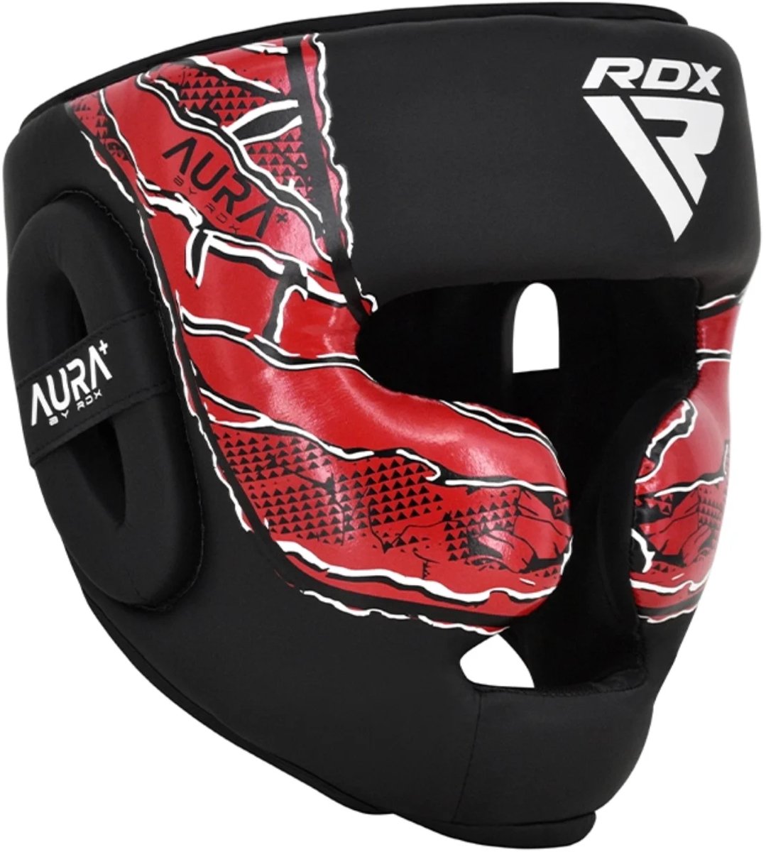 RDX Sports Hoofdbeschermer Aura F17 Zwart Met Rood - XL - Boksen - Boks Bescherming - Bokshelm