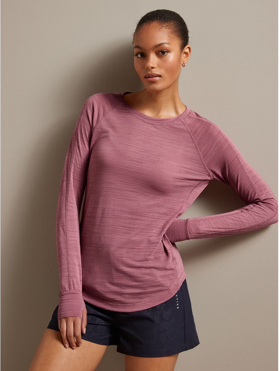 Next - Dames - Sportieve lichtgewicht top met lange mouwen - Roze