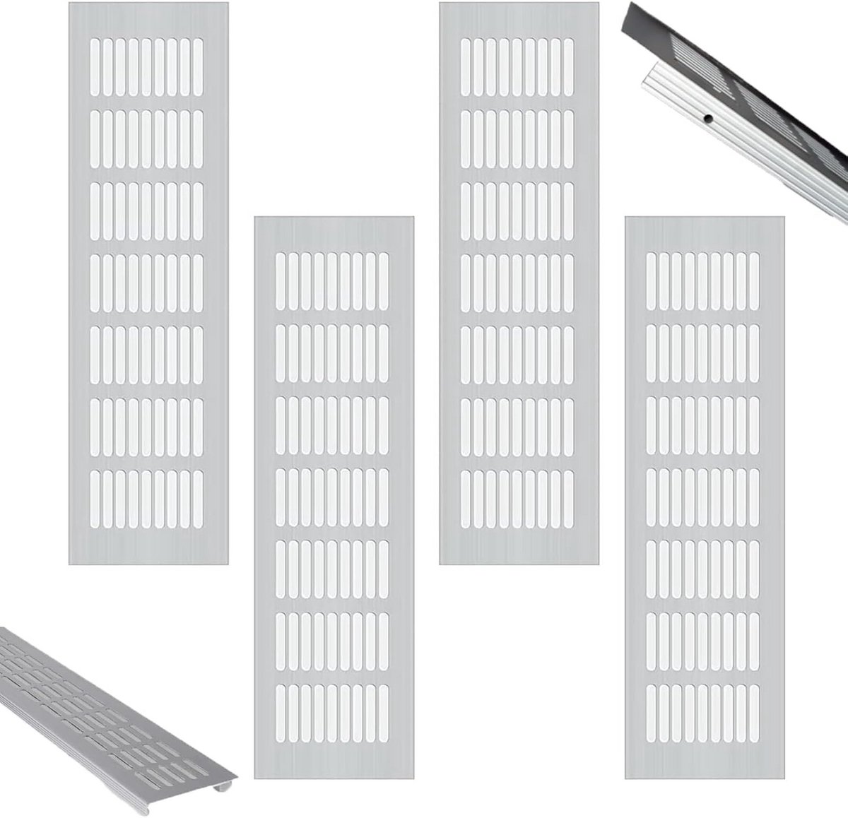 4 Stuks Aluminium Ventilatie Roosters voor Badkamer, Keuken, en Woonkamer