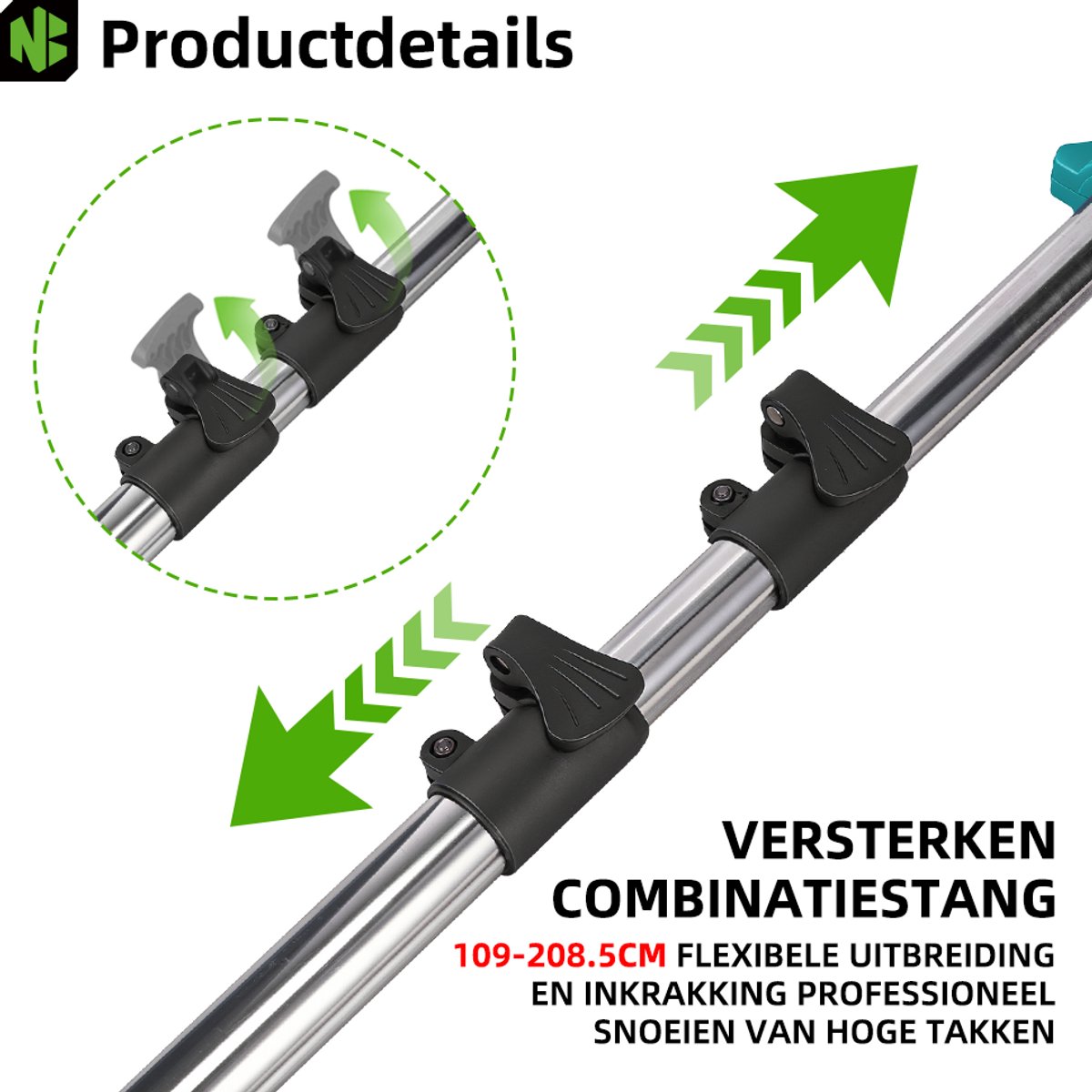 NewBeny Accu Kettingzaag + Snoeischaar Telescopische steel thumbnail 5
