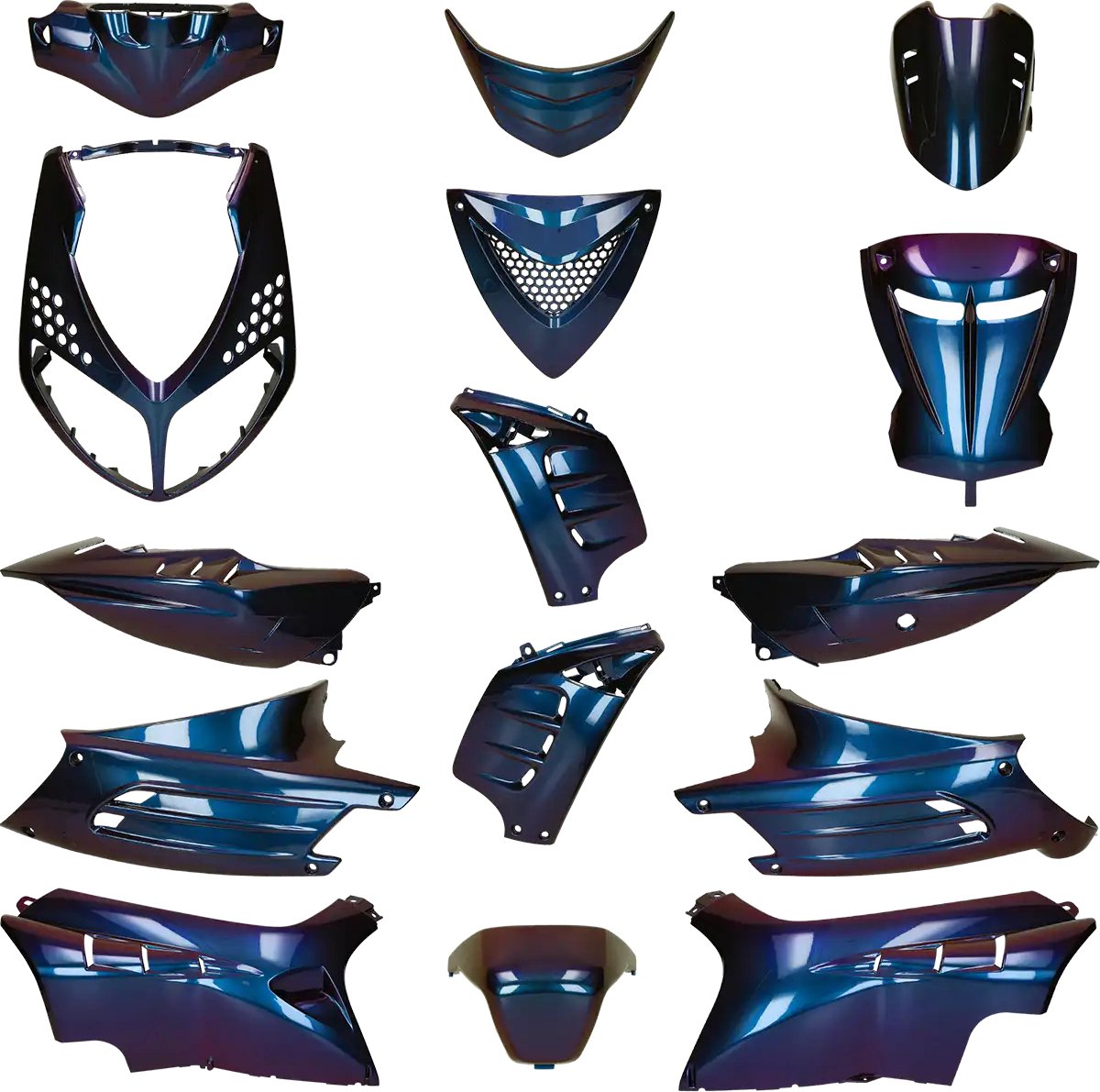 Kappenset Peugeot Speedfight 2 Cameleon blauw paars