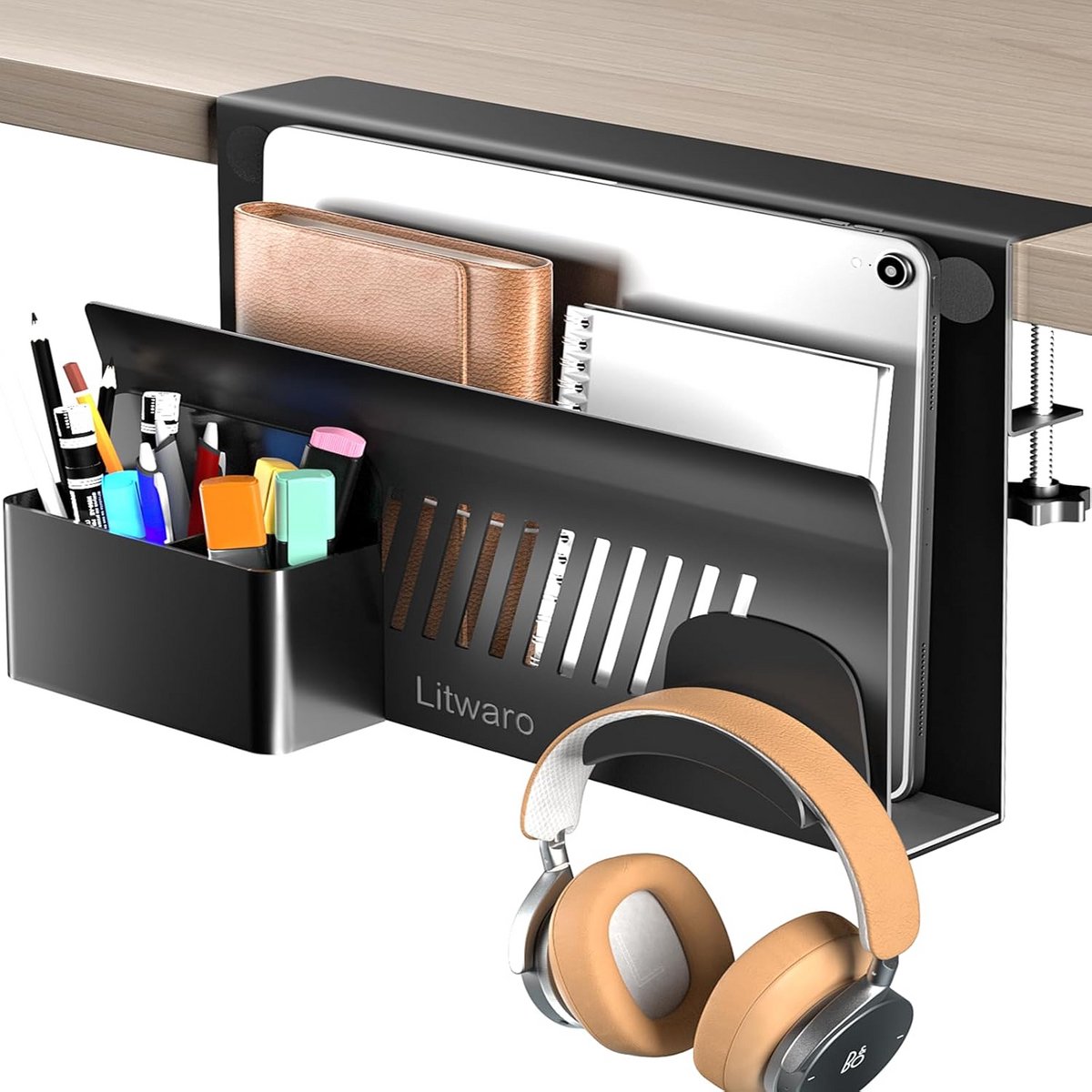 Bureau Zijopbergorganizer met Laptophouder zonder Boren