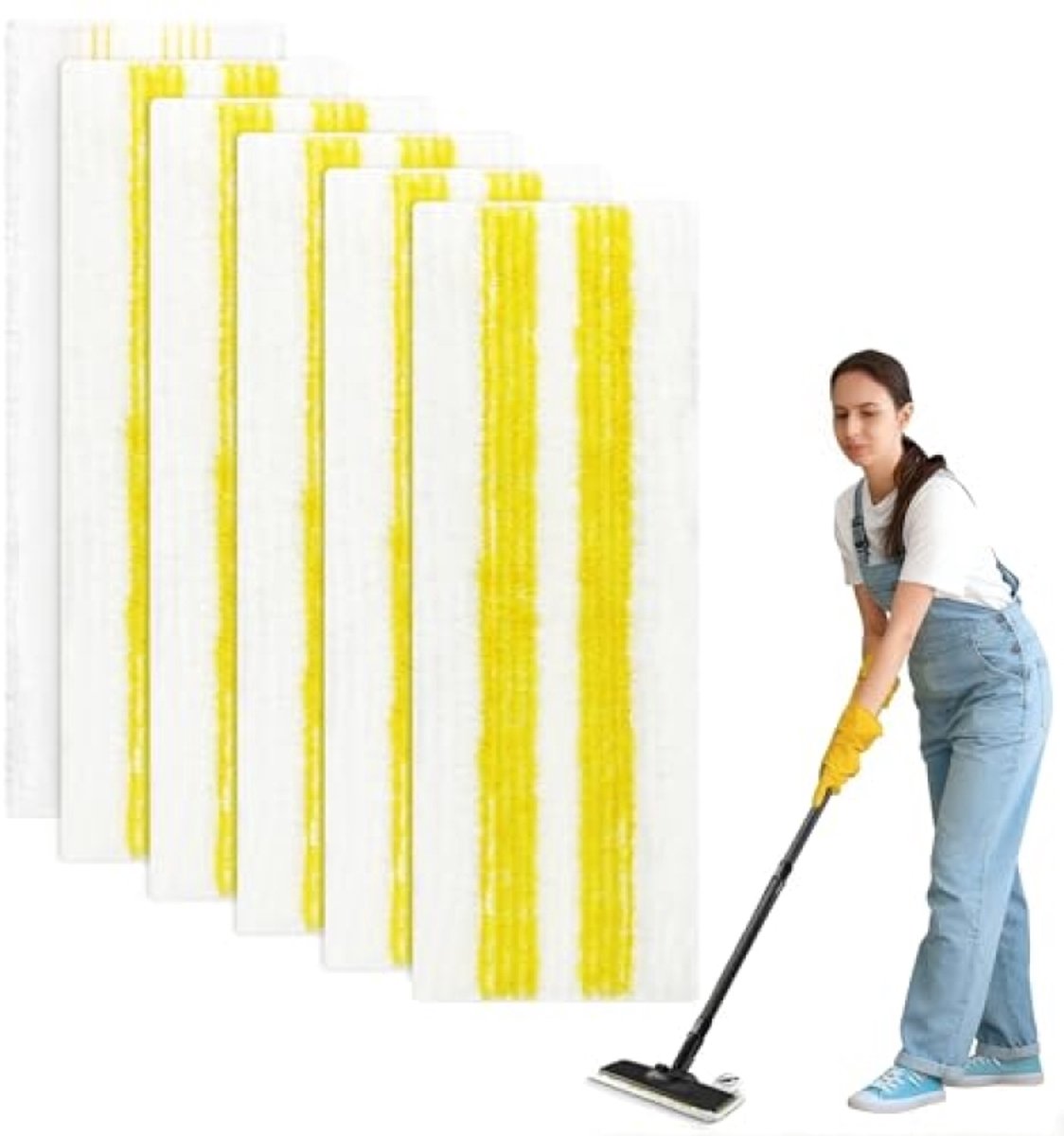 Set van 6 microvezel dweilen Geschikt voor Kärcher stoomreiniger EasyFix SC 1, SC 2, SC 3, SC 4, SC 5 vloerzuigmond - Super absorberend, rechthoekig formaat