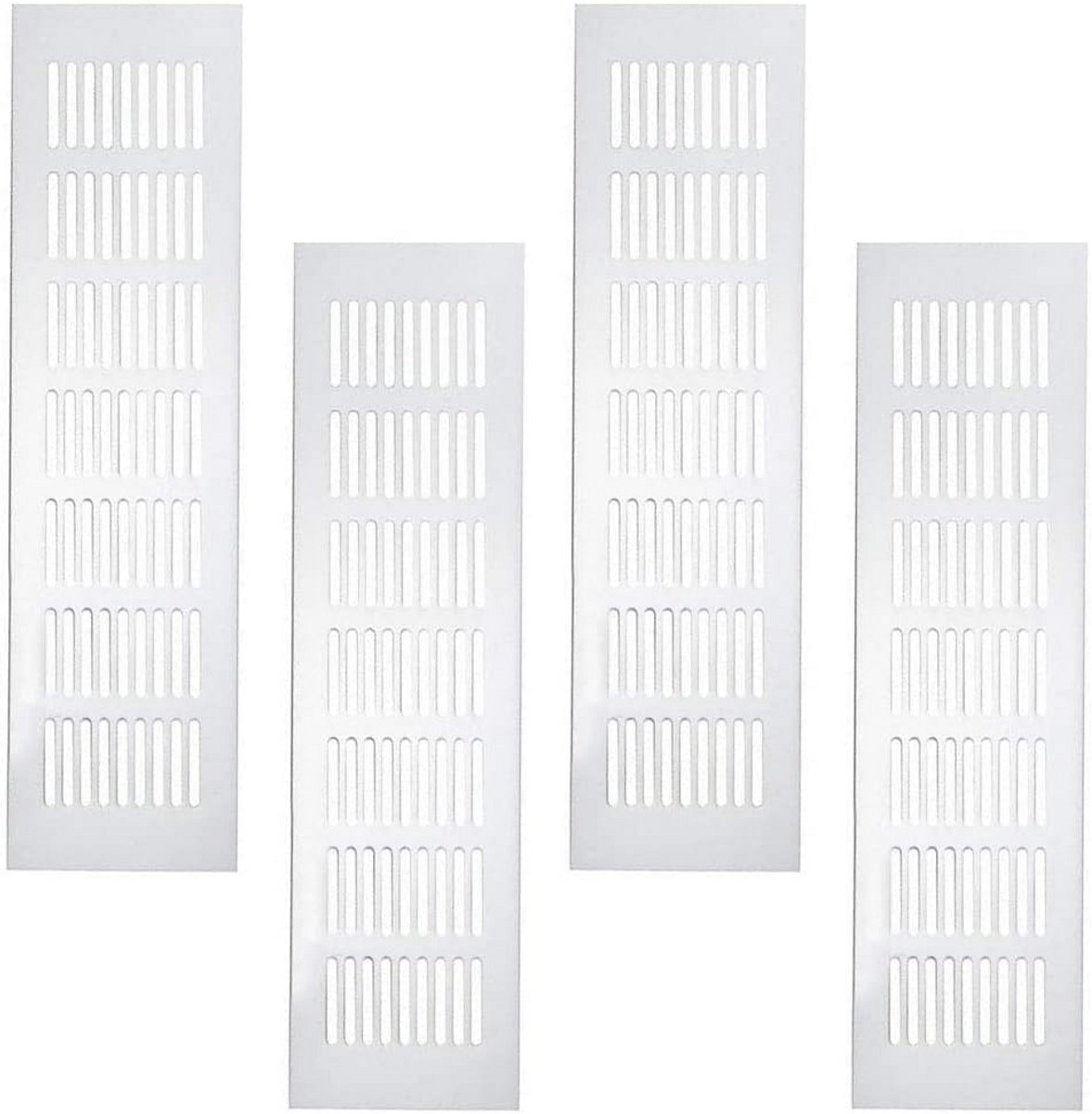 Ventilatieroosters 80 x 300 mm - Set van 4 Rechthoekige Ventilatiesleuven voor Kasten en Kledingkasten