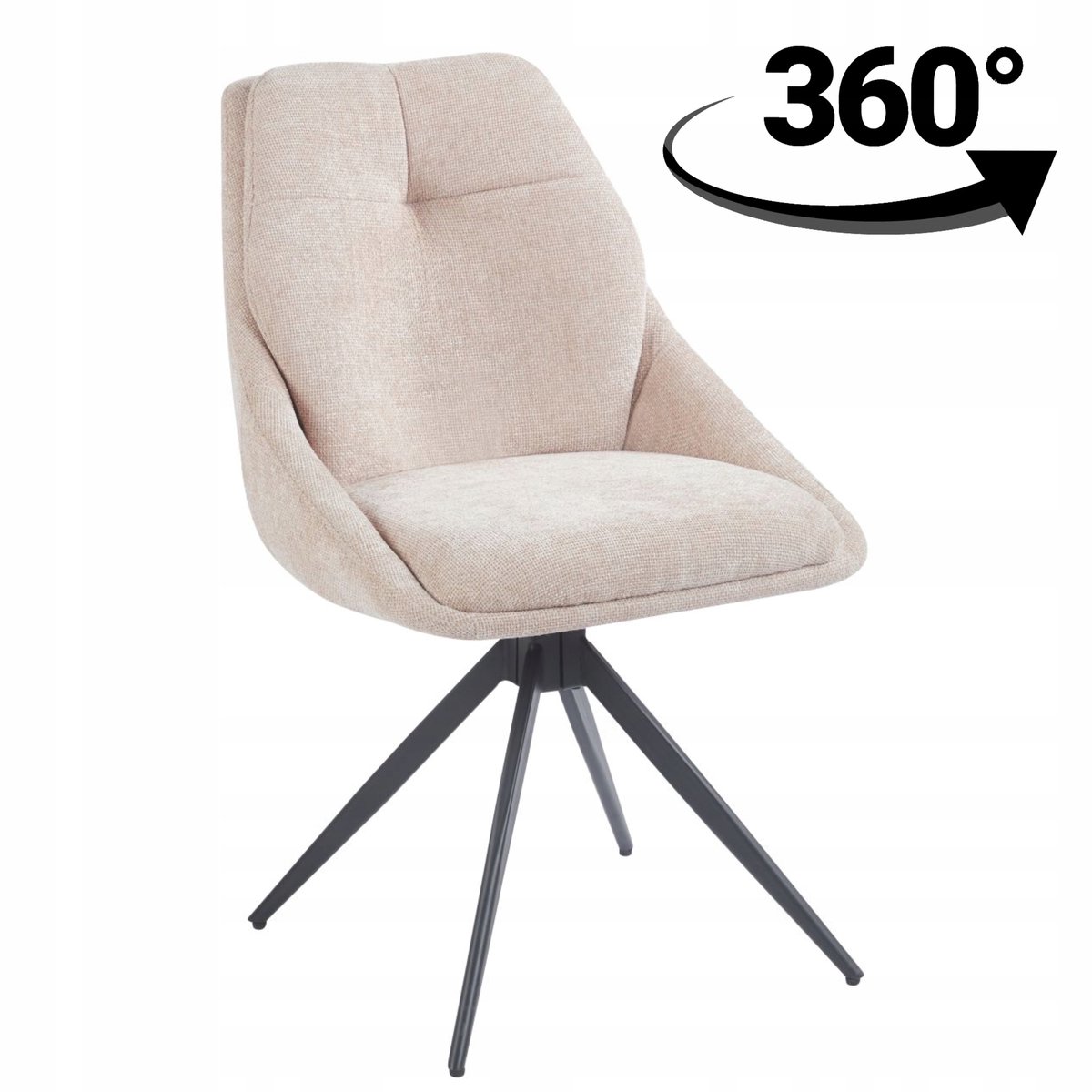 Furnitex K28-FX DIOSA 11 BEZ - Vergaderstoel - Beige fluwelen bekleding - 360° draaibaar