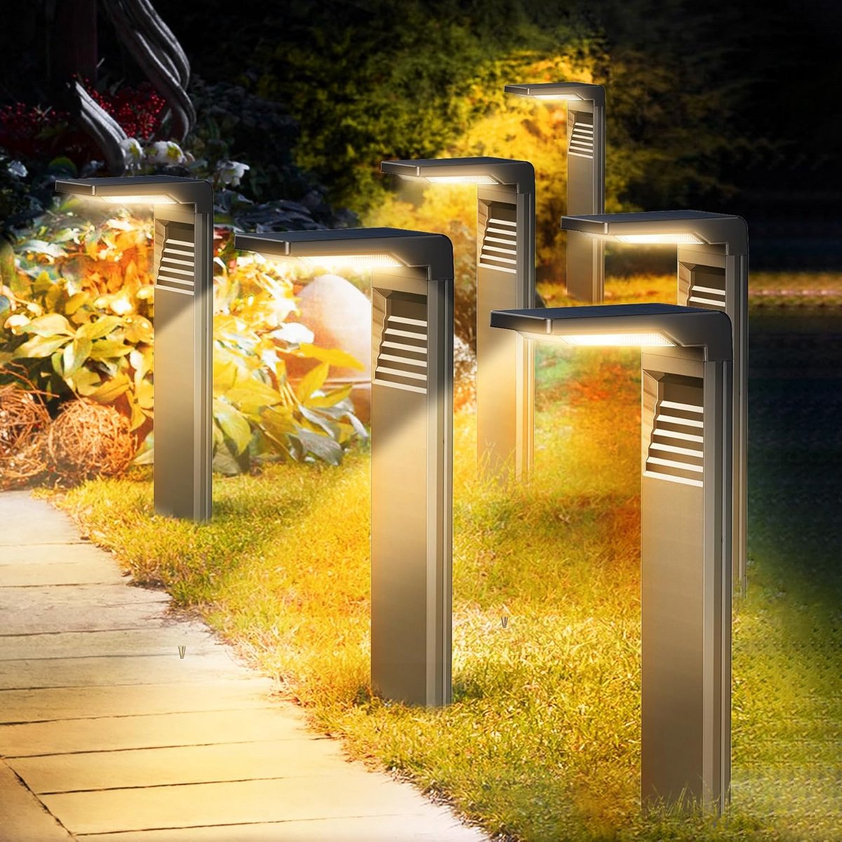 Buiten Led-zonnelampen met 2 Lichtmodi - Warmwit - Waterdicht IP64 voor Tuinverlichting