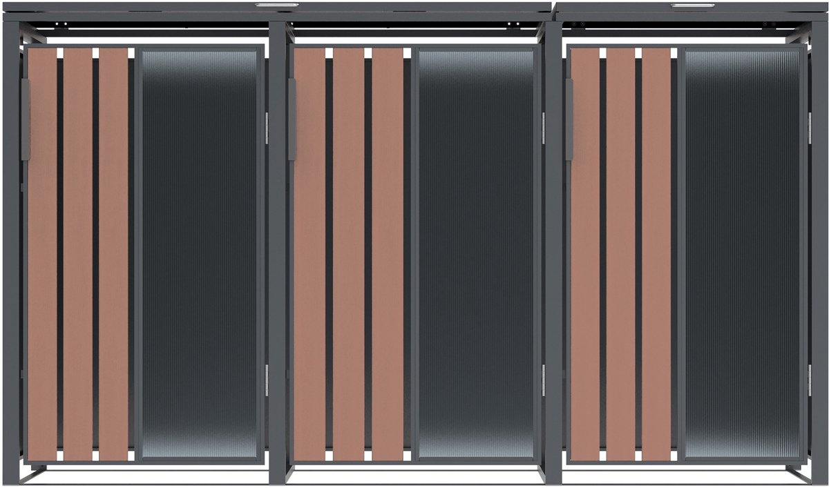 Westmann Status-3 Metalen Containerombouw voor 3 kliko's - Houtlook