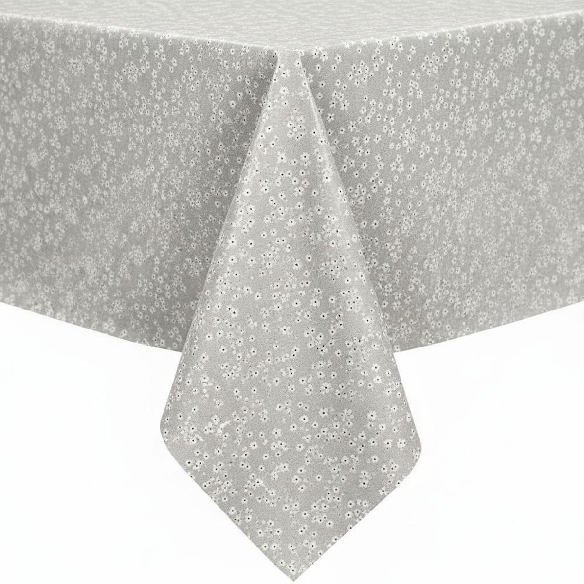 Protecttable - Tafelzeil Bloemetjes Grijs 140x210cm - Tafelkleed Afwasbaar - Kunststof