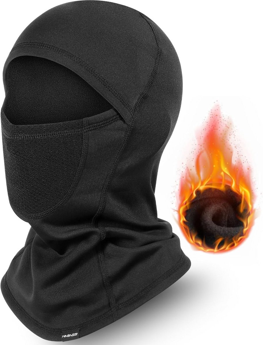 Ademende Bivakmuts voor Outdoor Activiteiten - Thermisch Skimasker voor Heren en Dames - Zwart