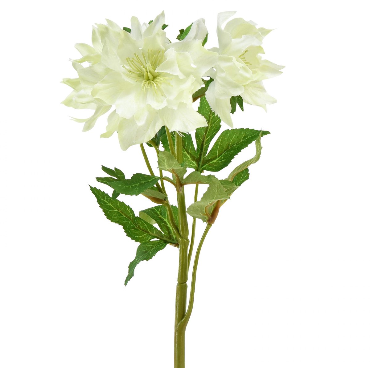 Viana Kerstroos Kunstmatige Sneeuwroos Decoratie Zijden Bloemen 36cm wit