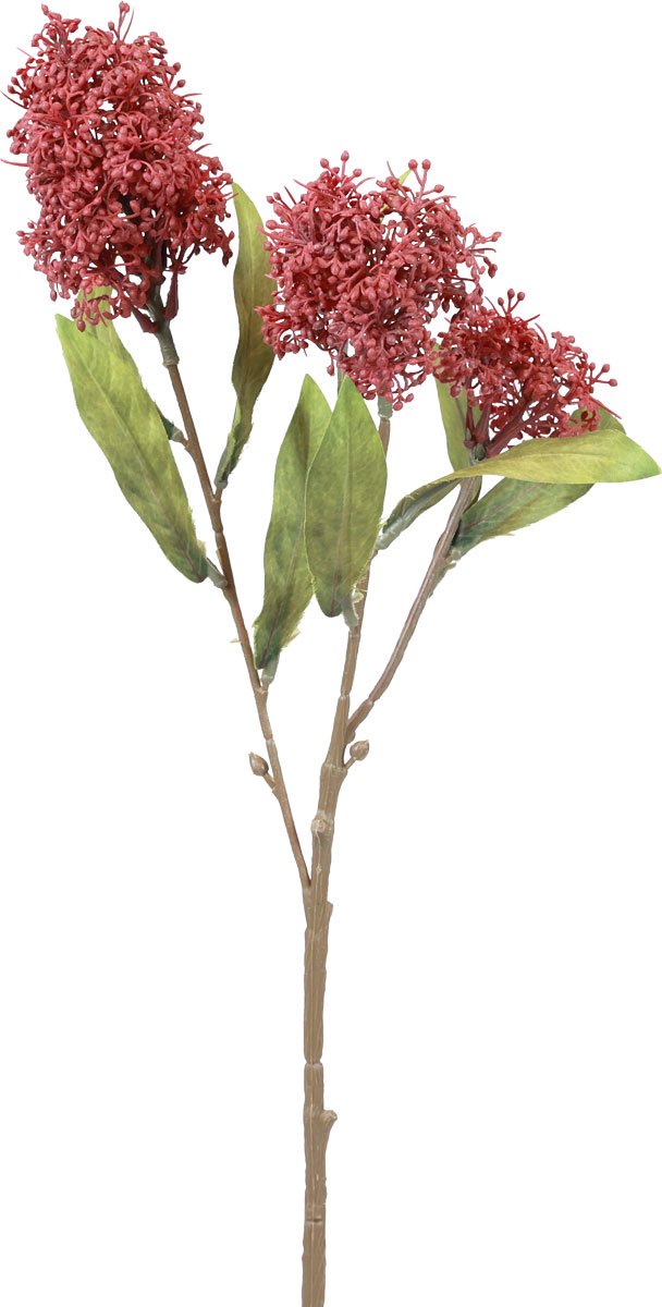 Viana Kunstbloemen van Skimmia Japonica (bordeauxrood), droog uiterlijk, 59 rot