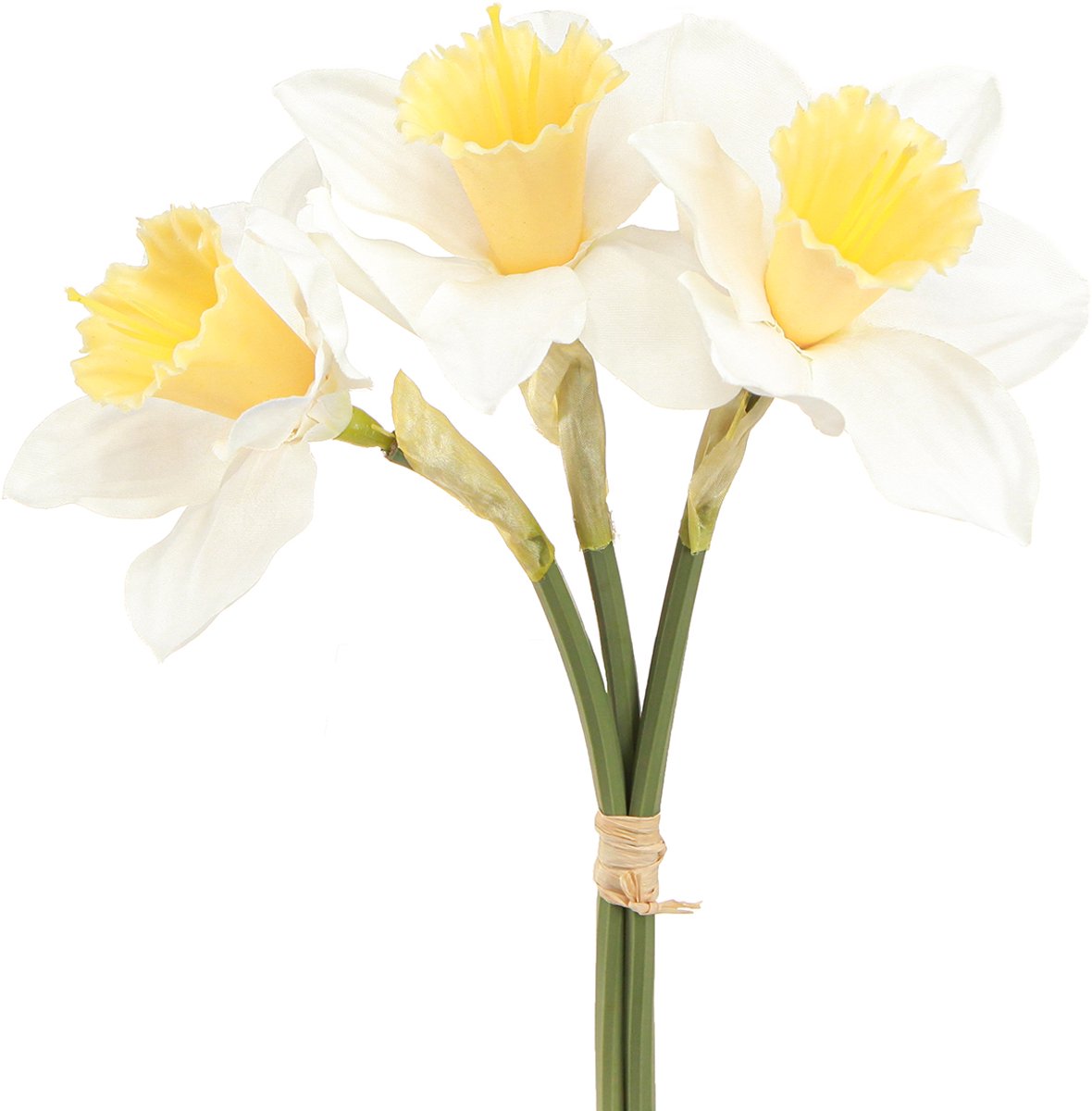 Viana Kunstnarcissen zijden bloemen witte narcis 40cm 3 st