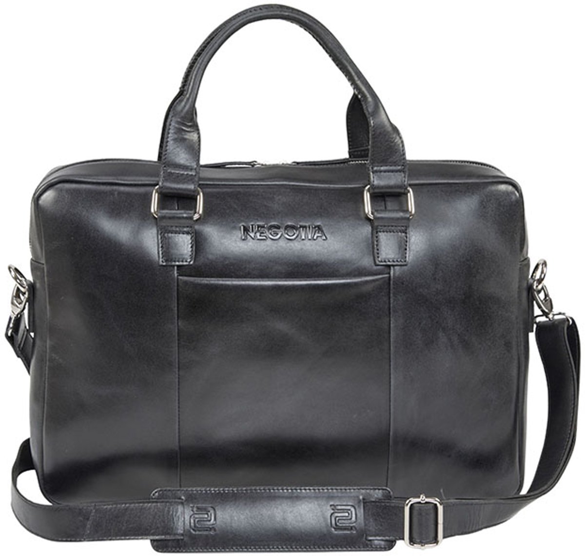 Negotia Sorel Laptoptas 15,6 inch Zwart – Leren Aktetas Heren – Werktas