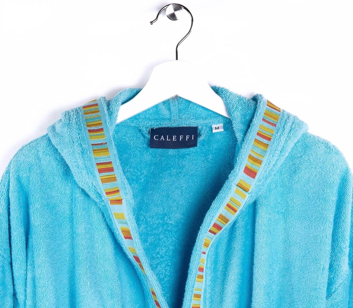 Kinderbadjas met Capuchon Katoen Turquoise Maat 12-14 Jaar
