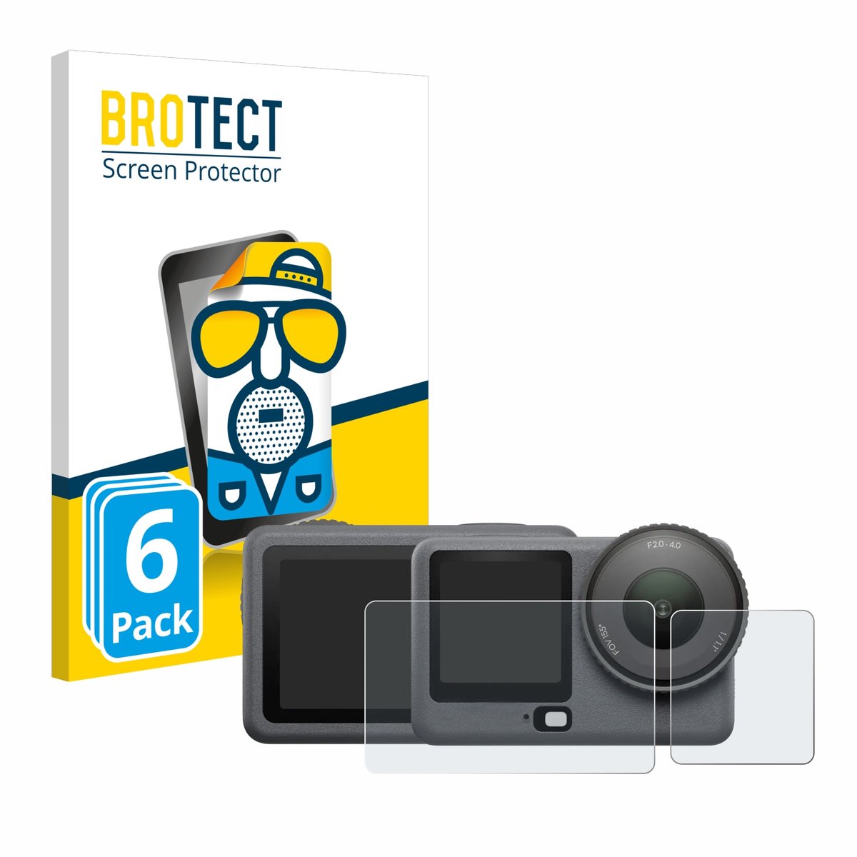 BROTECT - Screenprotector voor DJI Osmo Action 6 - Folie Beschermfolie matte 6 Stuks