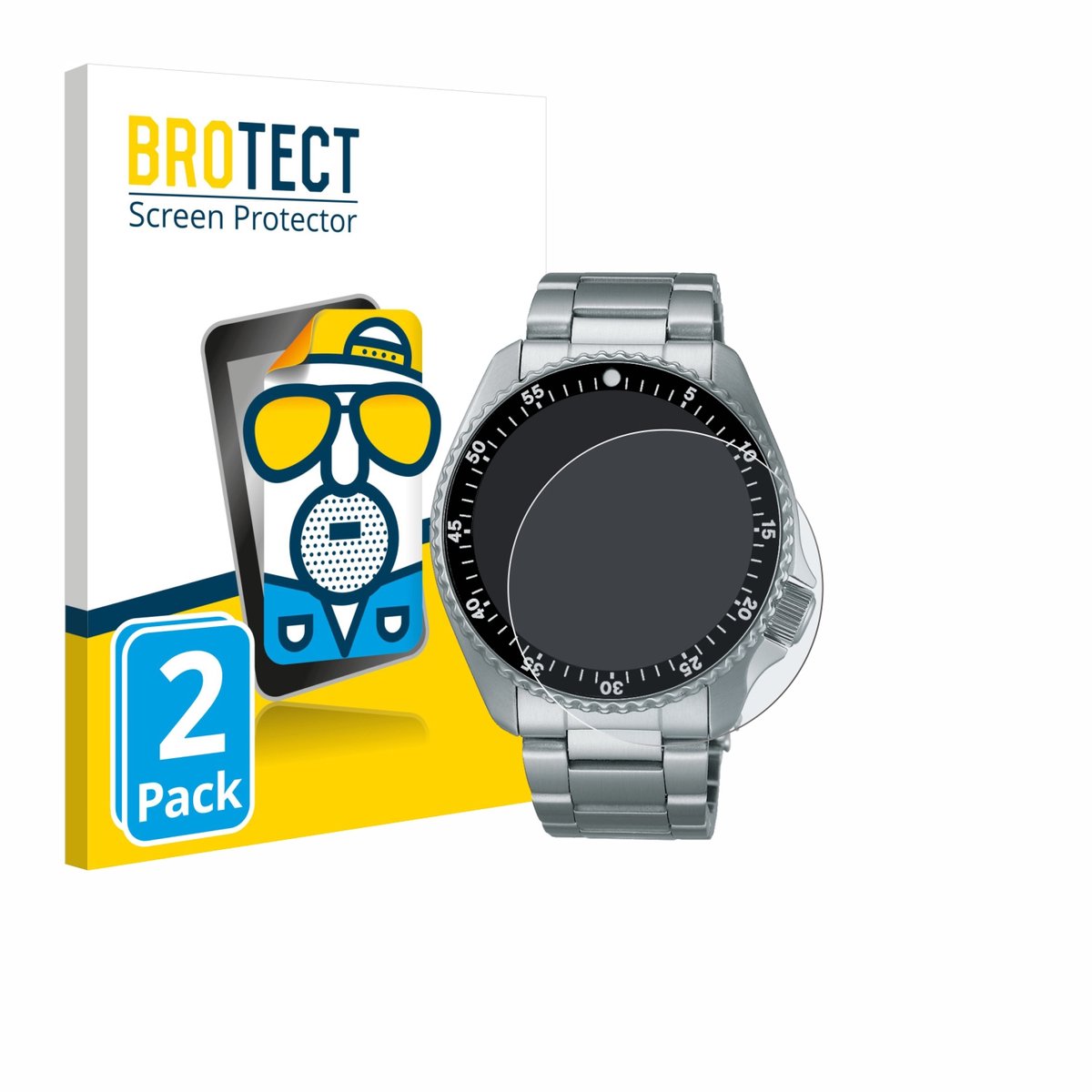 BROTECT - Screenprotector voor Seiko 5 Sports SRPM11K1 - Folie Beschermfolie matte 2 Stuks