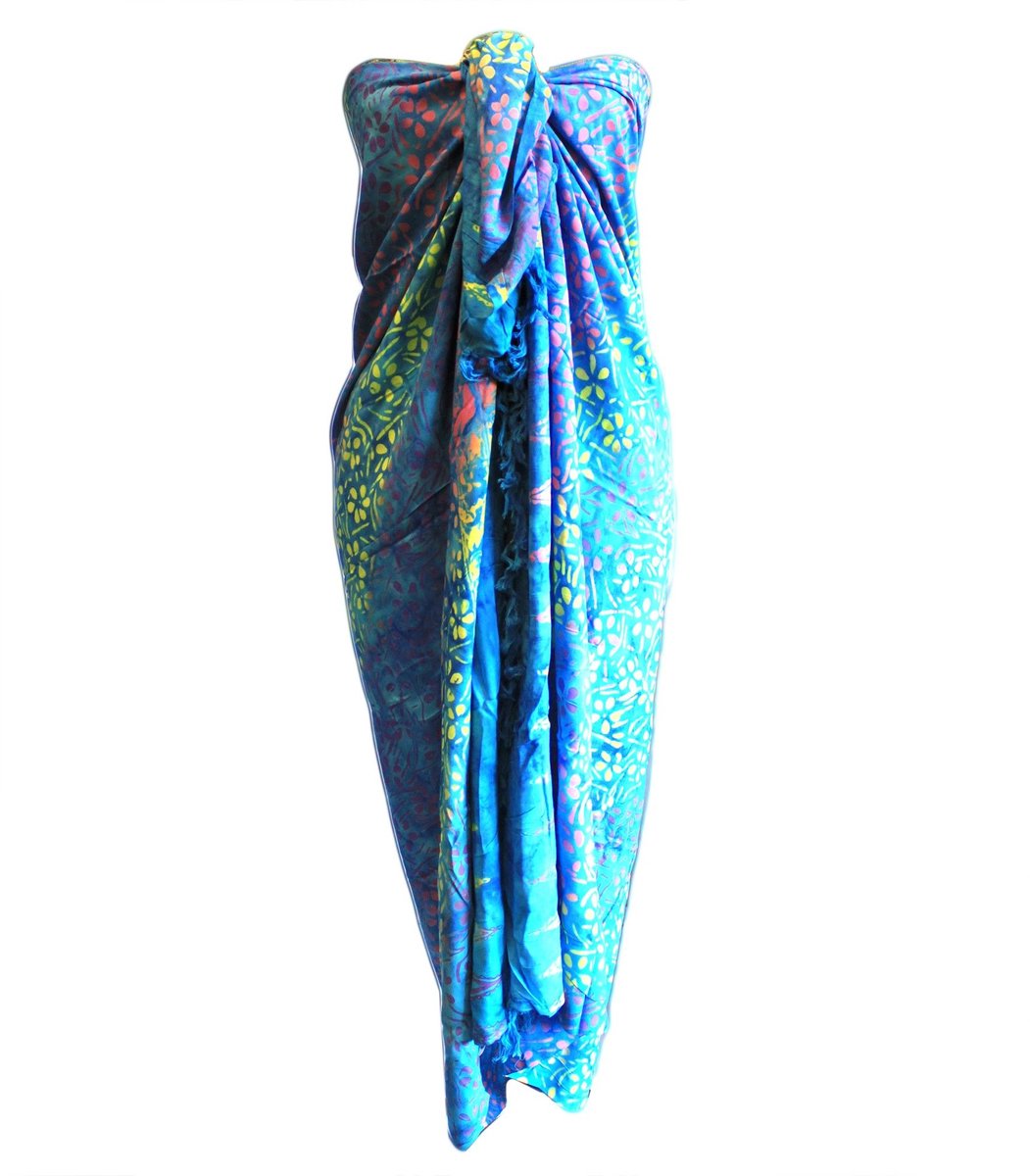 Bali Blokprint Sarong - Bloem Motief - (4 verschillende kleuren)