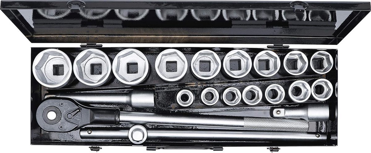 20-delige Dopsleutelset 3/4 Inch (20 mm) voor Zware Klussen - Inclusief Ratel