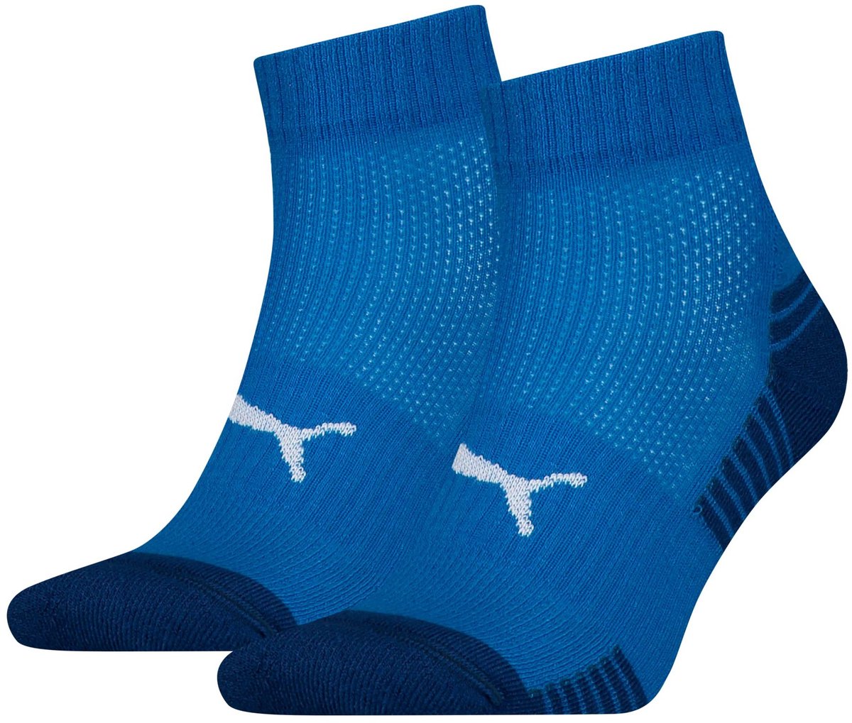 PUMA Sport Cushioned Quartersokken Unisex 2-Pack Blauw