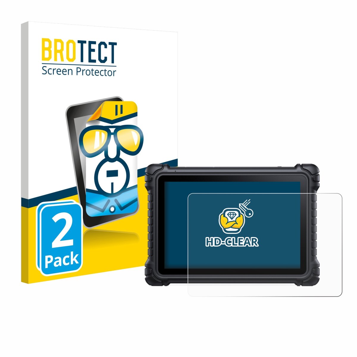 BROTECT - Screenprotector voor iCarsoft CR Eagle - Folie Beschermfolie transparant 2 Stuks