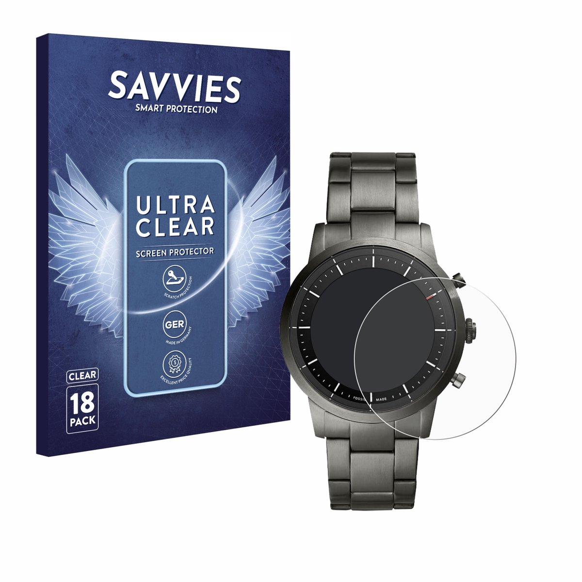Savvies - Screenprotector voor Fossil Collider HR - Folie Beschermfolie transparant 18 Stuks