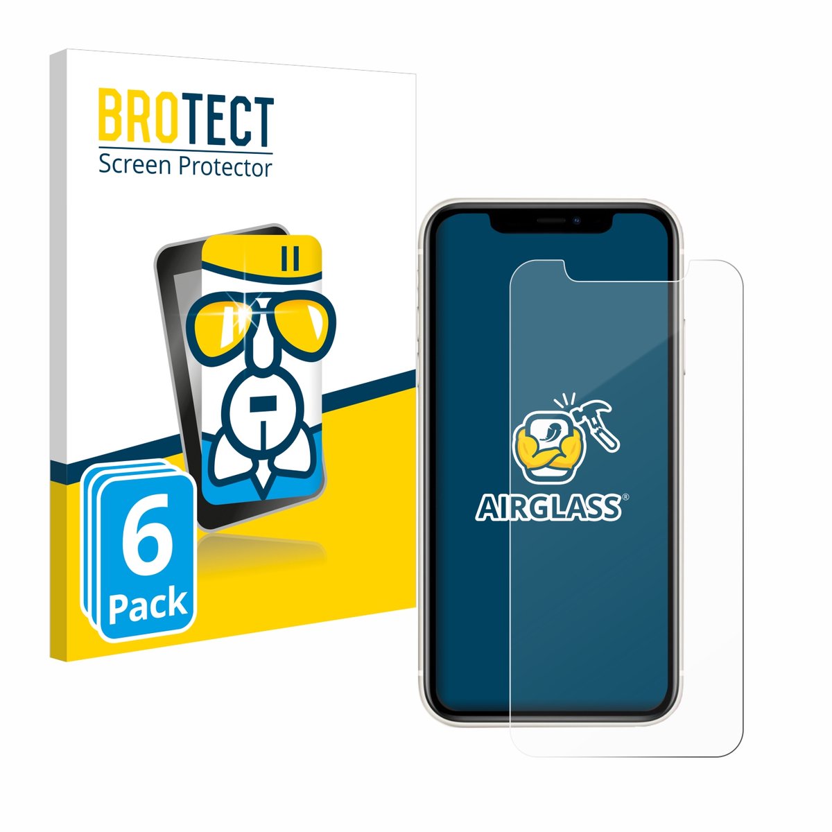 Screenprotector 6 Stuks voor Apple iPhone 11 Beschermglas transparant