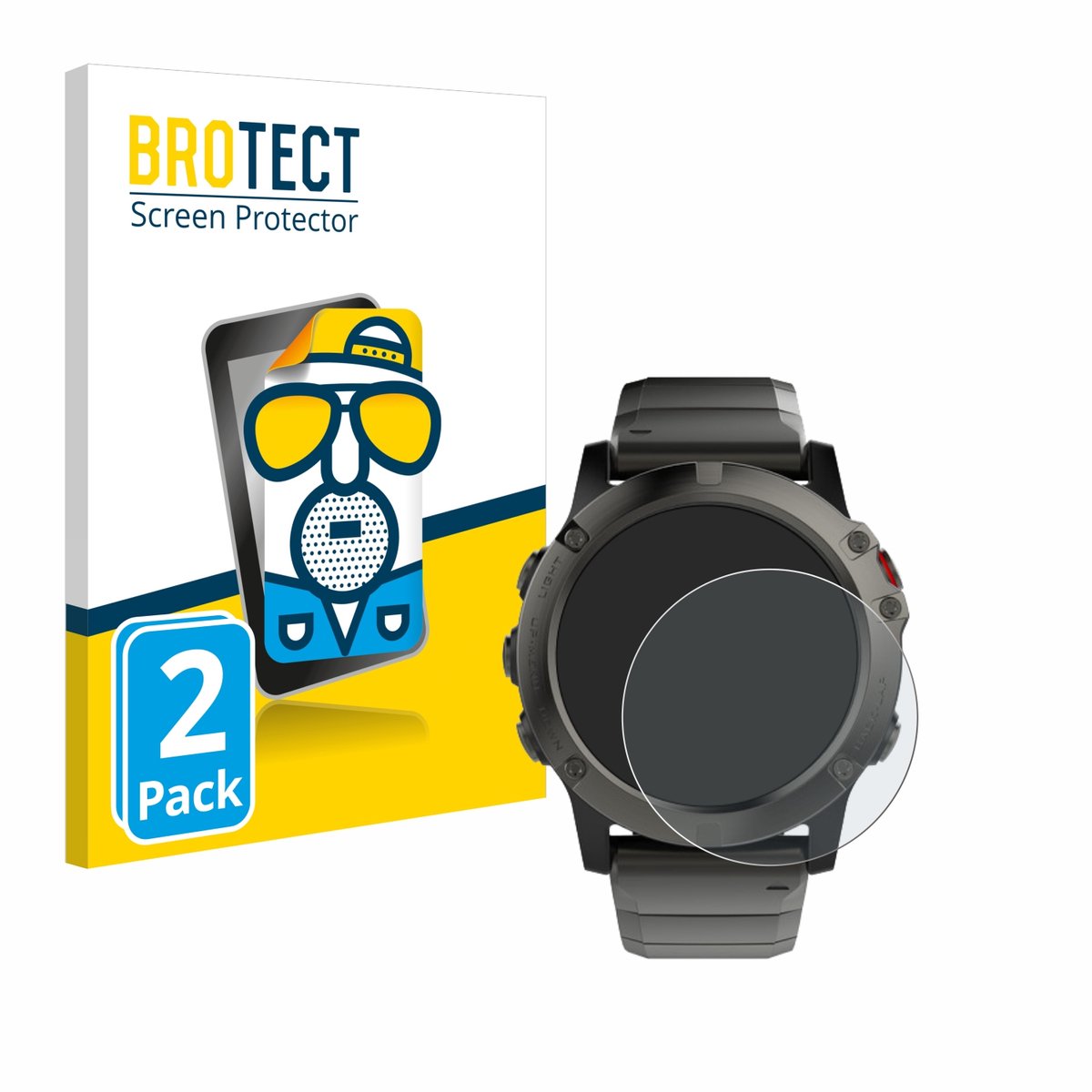 BROTECT - Screenprotector voor Garmin Fenix 5X (51 mm) - Folie Beschermfolie matte 2 Stuks