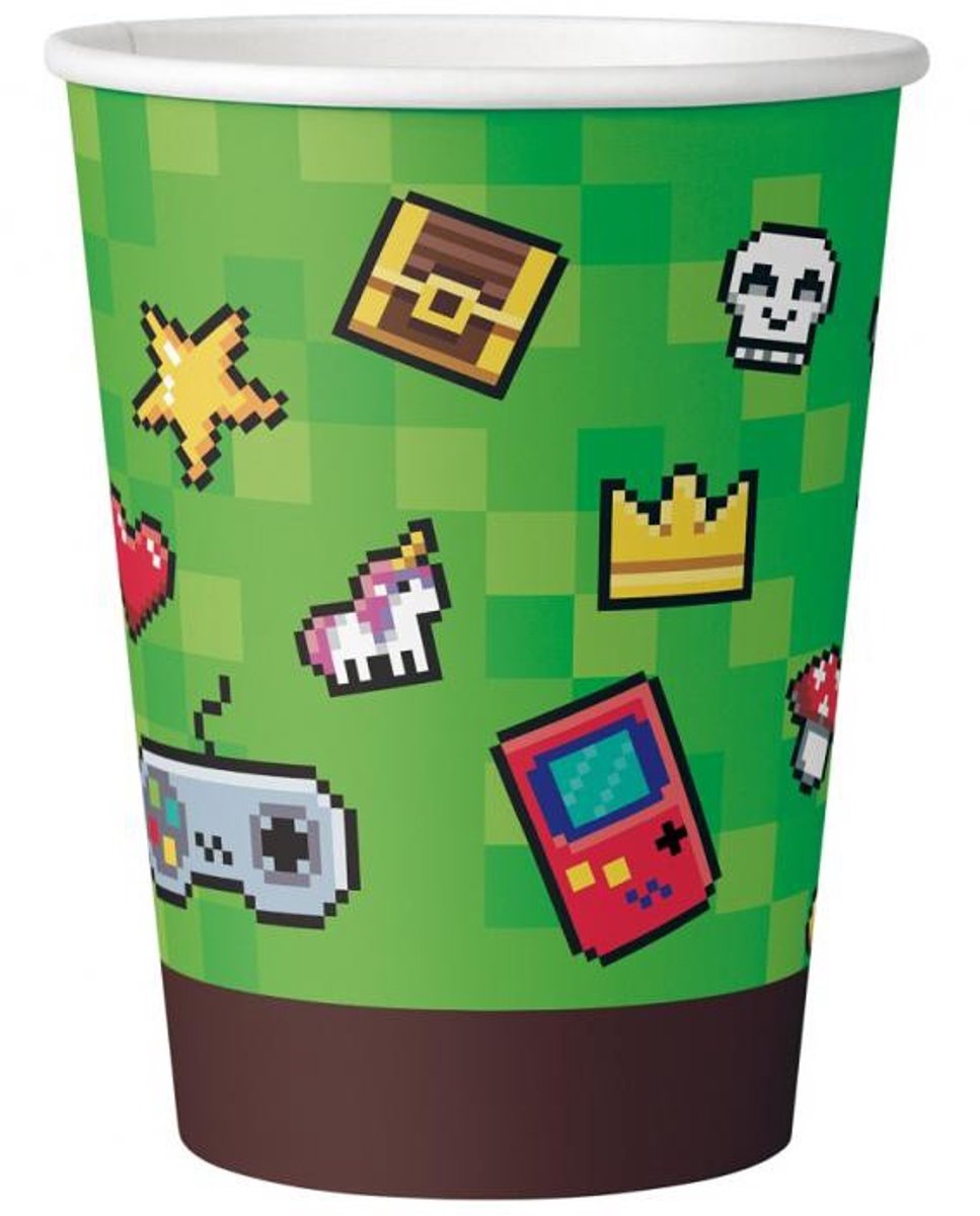 Gamer Game On Paper Cup Set of 6, 200 ml