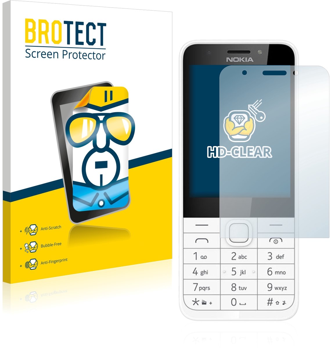 BROTECT - Screenprotector voor Nokia 230 - Folie Beschermfolie transparant 2 Stuks
