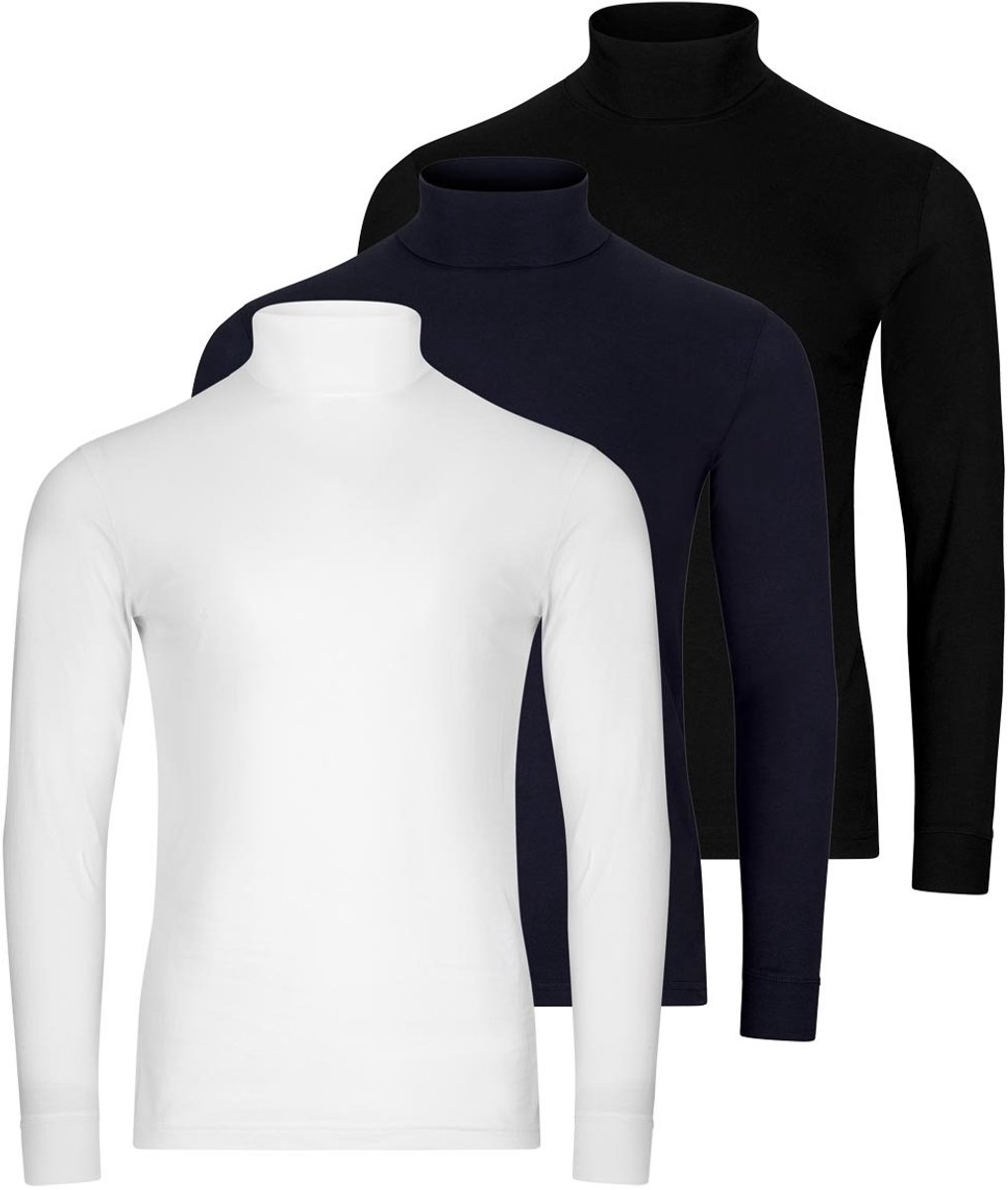 RAGMAN Heren shirt met rolkragen 3 pack Basic