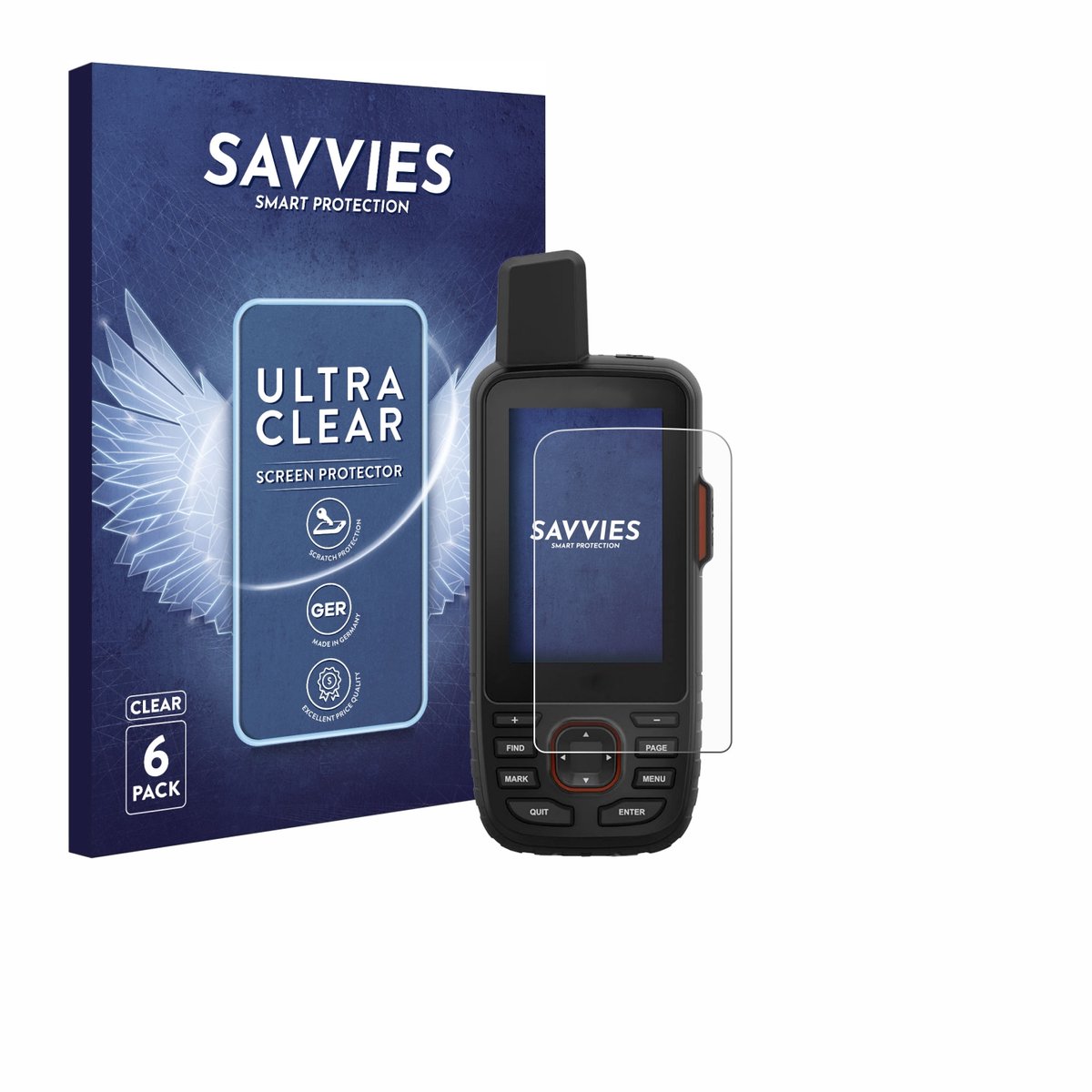 Savvies - Screenprotector voor Garmin GPSMAP 66i - Folie Beschermfolie transparant 6 Stuks