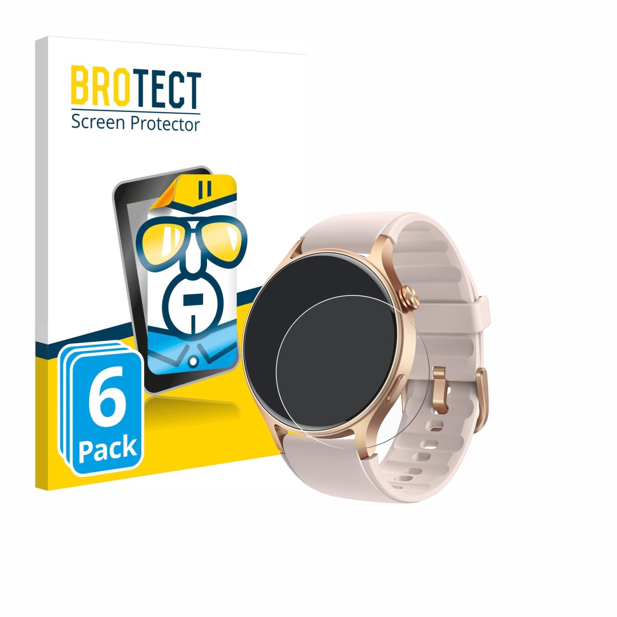 BROTECT - Screenprotector voor aeac AR01 1.32" - Folie Beschermfolie transparant 6 Stuks