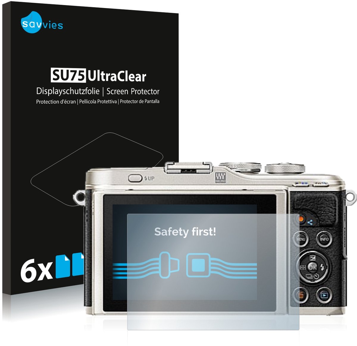Savvies - Screenprotector voor Olympus PEN E-PL9 - Folie Beschermfolie transparant 6 Stuks