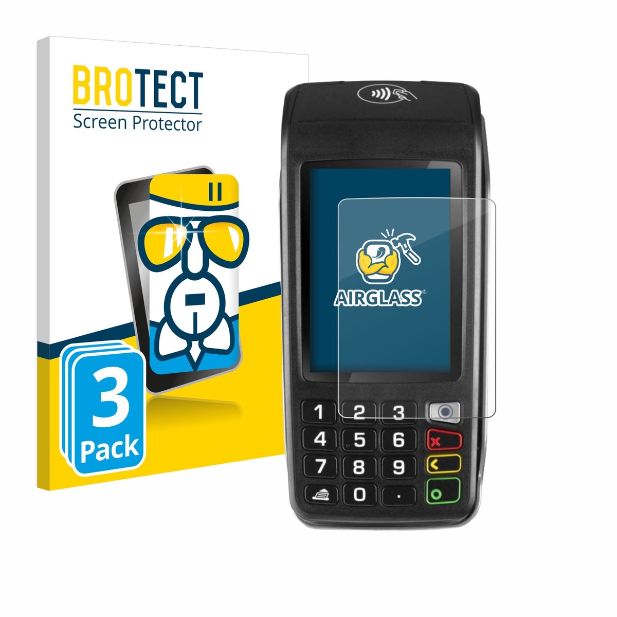 Screenprotector 3 Stuks voor ingenico Move/5000 Beschermglas transparant