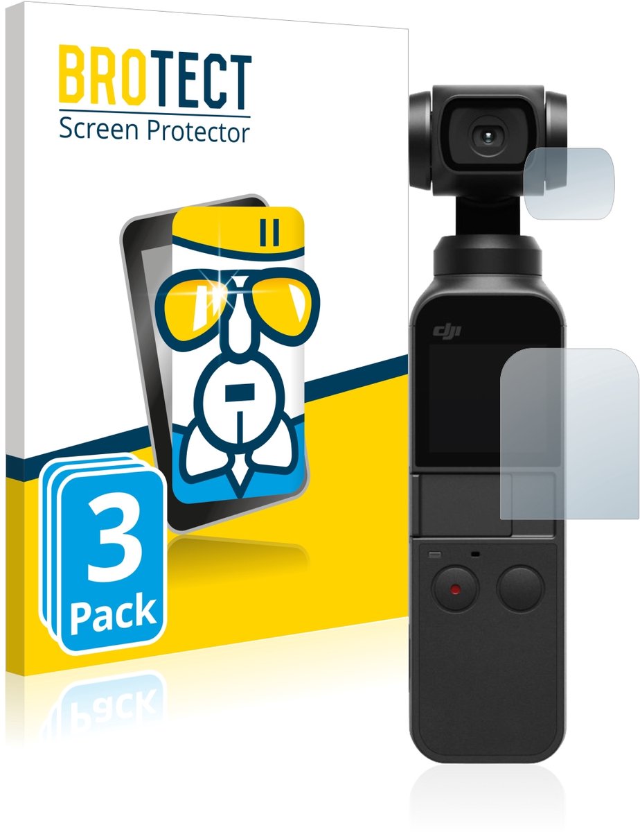 Screenprotector 3 Stuks voor DJI Osmo Pocket (Display + Lens) Beschermglas transparant