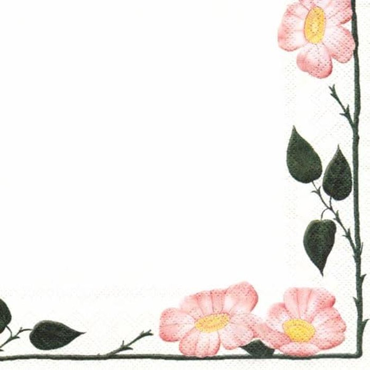 Set van 20 Papieren Servetten met Wild Rose Bloemenprint - Verschillende Maten