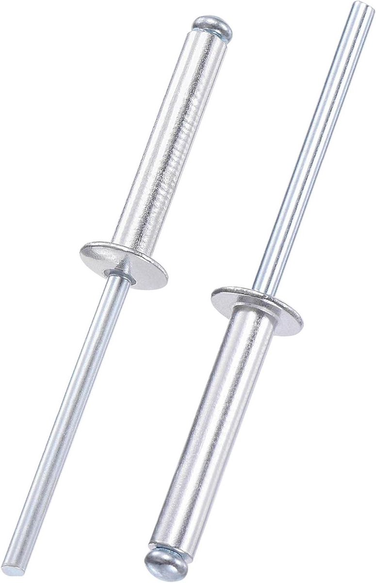 Allecto- Aluminium blindklinknagels - 4 mm x 25 mm - zilver - popklinknagels - doe-het-zelf - meubels - algemene reparaties - geschikt voor metaal - zilverkleurig - 60 stuks