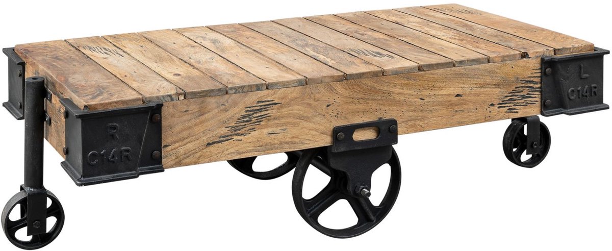 MASSIVMOEBEL24 .DE RAILWAY #160 salontafel blank gelakt massief hout mango 120x60x43 cm (BxTxH)