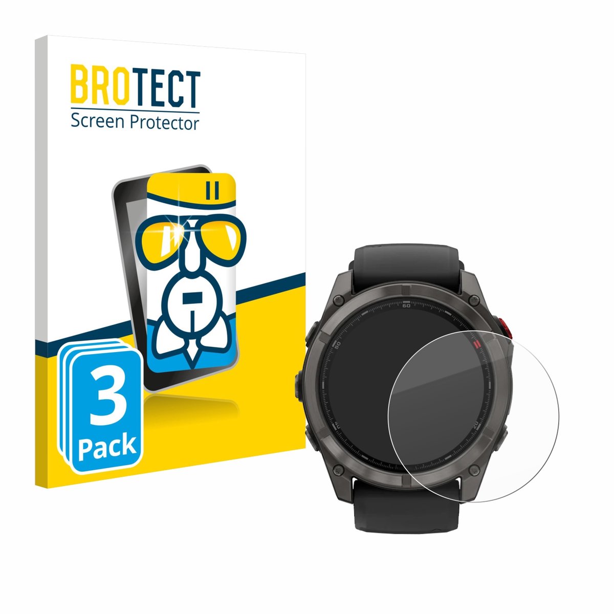 Screenprotector 3 Stuks voor Garmin Fenix 8 Pro AMOLED (51 mm) Beschermglas transparant