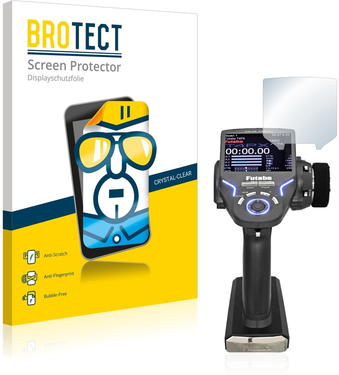 BROTECT - Screenprotector voor Futaba 4PX - Folie Beschermfolie transparant 2 Stuks