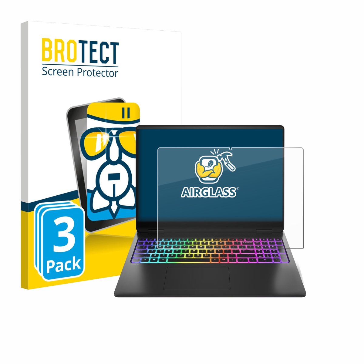 Screenprotector 3 Stuks voor HP Omen Max 16 Beschermglas transparant