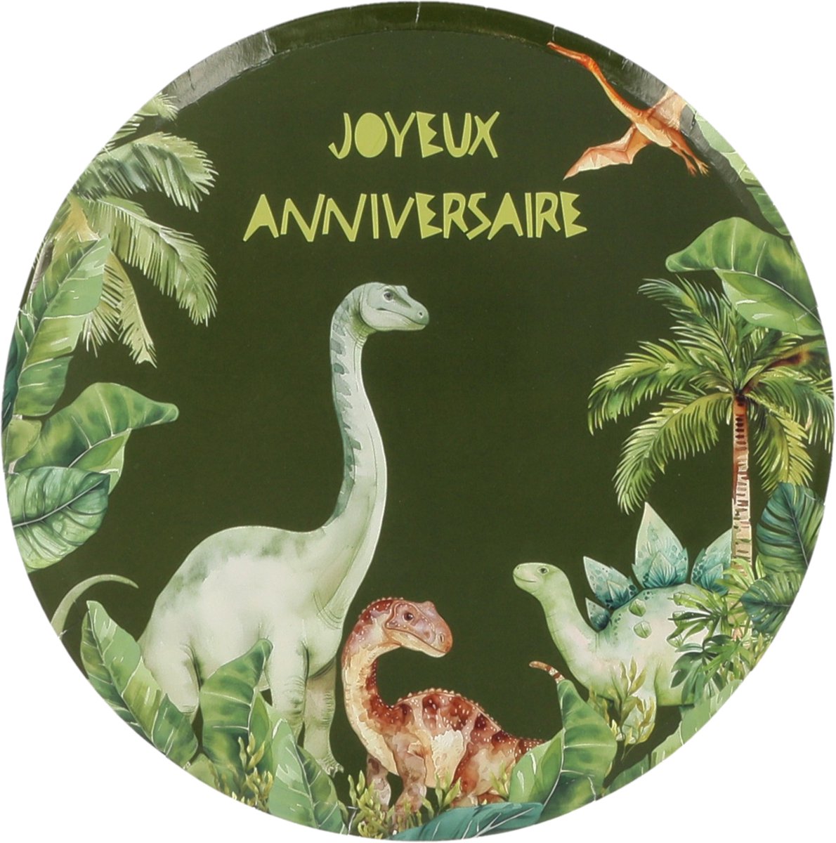 ARTYFETES - 6 Dinosaurus Happy Birthday Borden 23 cm van Karton