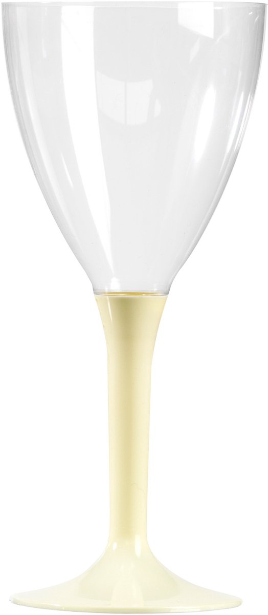 ISAP FRANCE - 10 wijnglazen met ivoorkleurige voet, 160 ml, van plastic