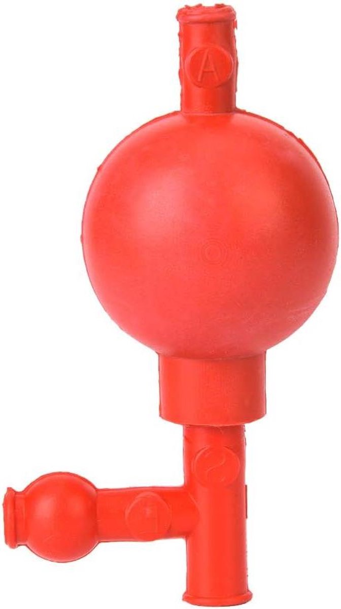 Allecto - Kwantitatieve Zuiglamp - Laboratoriumrubber - Rood - Pipetvuller - Veilig - Met 3 Openingen - Geschikt voor Zuiglamp, Pipetbal - Model