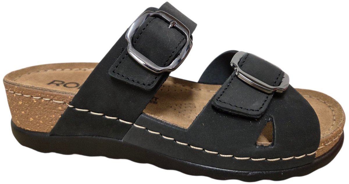 Rohde 5430 90 Slippers Zwart Nubuck Dames - Zwart - 38
