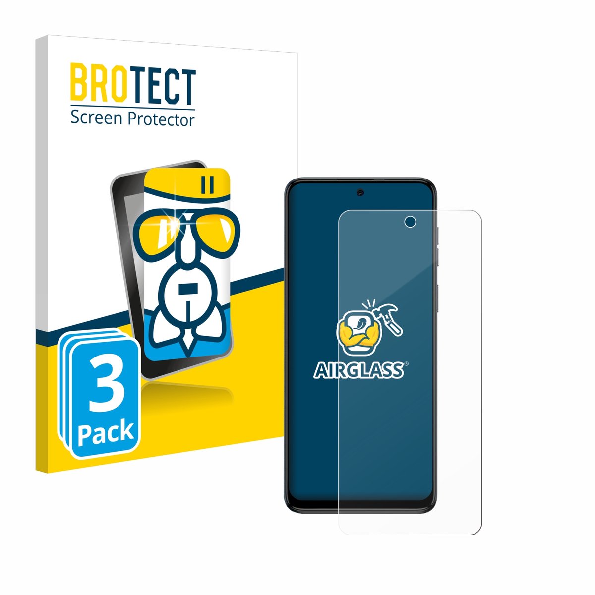 Screenprotector 3 Stuks voor Motorola Moto G54 / G55 Beschermglas transparant