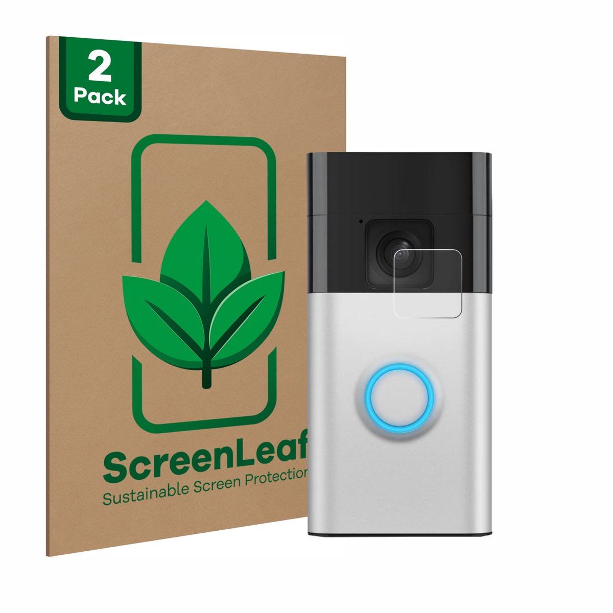 ScreenLeaf - Screenprotector voor Ring Battery Video Doorbell - Duurzame schermbescherming Folie Beschermfolie transparant 2 Stuks