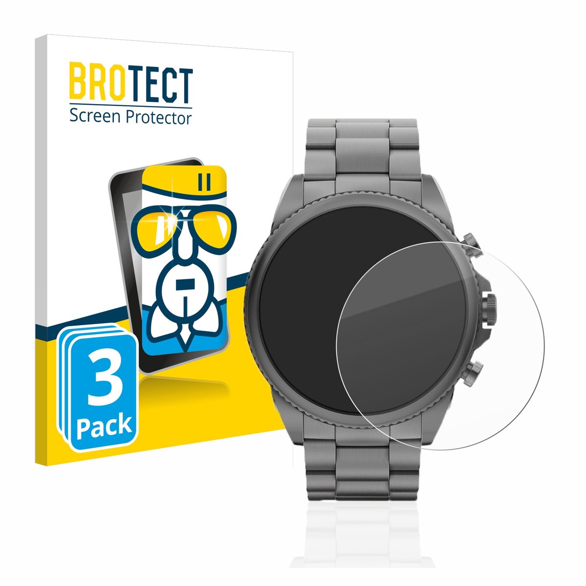Screenprotector 3 Stuks voor Fossil Gen 6 (44mm) Beschermglas transparant