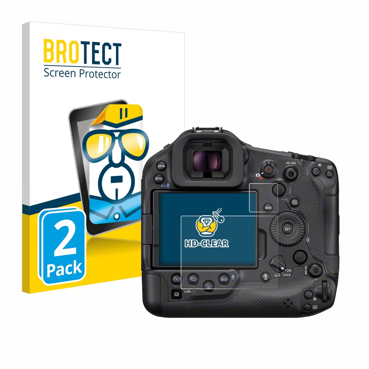 BROTECT - Screenprotector voor Canon EOS R1 - Folie Beschermfolie transparant 2 Stuks